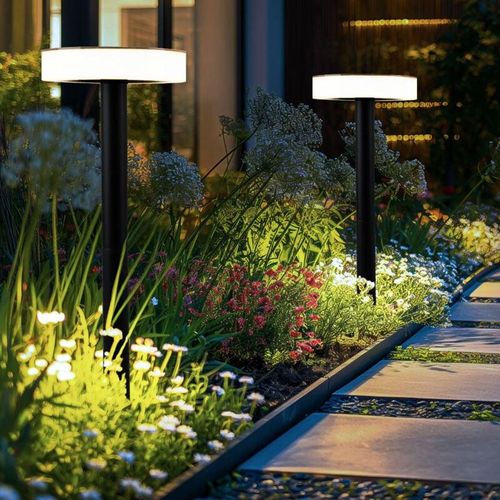 9007371508778 - - Wegleuchte Garten außen Außenleuchte Stecklampe Erdspieß Solarleuchte Akku Kunststoff schwarz opal 1x led DxH 153x561 cm 2er Set