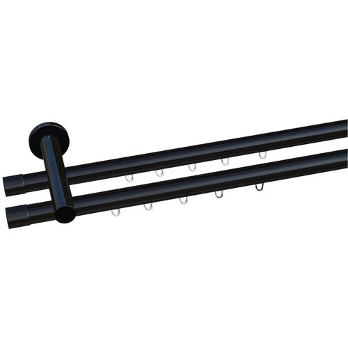 4068222472278 - Gardinenstange MY HOME Kappe 2-Lauf Gr 1 schwarz Gardinenstangen L 120cm 2 läufig Innenlauf Komplett-Set inkl Gleitern und Montagematerial L120cm 4068222472278 - Gardinenstange MY HOME Kappe 2-Lauf Gr 1 schwarz Gardinenstangen L 120cm 2 läufig Innenlauf Komplett-Set inkl Gleitern und Montagematerial L120cm