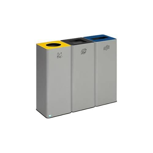 4030695213139 - Wertstoffsammler VAR Quadro 3-fach Gesamtvolumen 243 l Stahlblech verzinkt 4030695213139 - Wertstoffsammler VAR Quadro 3-fach Gesamtvolumen 243 l Stahlblech verzinkt