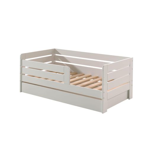 5420070237192 - Juniorbett mit Liegefläche 70 x 140 cm Umrandung mit waagerechten Paneelen inklusive Bettschublade Ausf MDF weiß lackiert 5420070237192 - Juniorbett mit Liegefläche 70 x 140 cm Umrandung mit waagerechten Paneelen inklusive Bettschublade Ausf MDF weiß lackiert