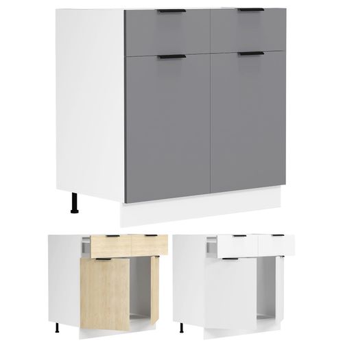 4051814442056 - Küchenschrank Maße ca H 82 x B 80 x T 46 cm Unterschrank mit zwei Drehtüren und zwei Schubladen Küchenmöbel – Fasola 4051814442056 - Küchenschrank Maße ca H 82 x B 80 x T 46 cm Unterschrank mit zwei Drehtüren und zwei Schubladen Küchenmöbel – Fasola