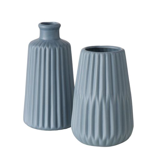 4066076181674 - Vasen Set Esko 2-teilig blau matt Blumenvasen aus Keramik ø ca 85 cm - Boltze 4066076181674 - Vasen Set Esko 2-teilig blau matt Blumenvasen aus Keramik ø ca 85 cm - Boltze