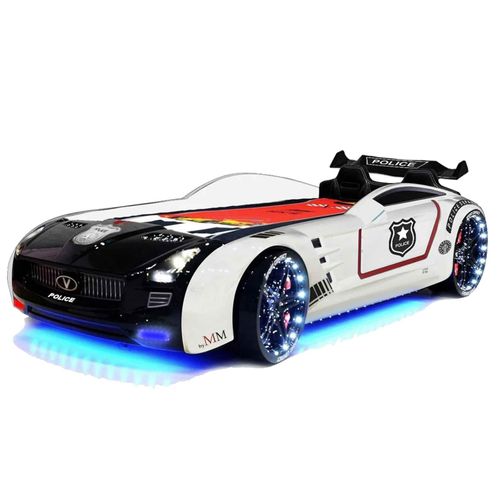 0743194011024 - Autobett Kinderbett Roadster Police LED Sound Sportsitze Lattenrost Spoiler 90x190 cm 0743194011024 - Autobett Kinderbett Roadster Police LED Sound Sportsitze Lattenrost Spoiler 90x190 cm