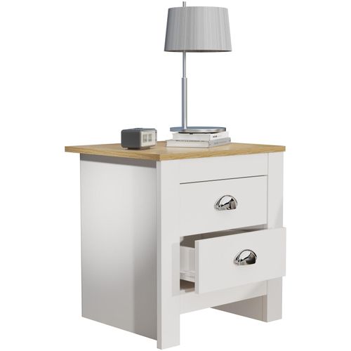 4051814440045 - Nachtschrank Beistelltisch Nachttisch Maße ca H 48 x B 45 x T 40 cm - Balusa