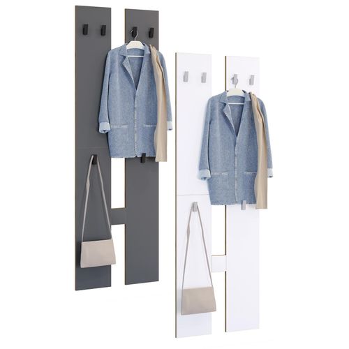 4051814444487 - Holz Garderoben-Set Dielenmöbel Maße pro Paneel H 140 x B 57 x T 2 cm ja Paneel 4 Haken - Salia M
