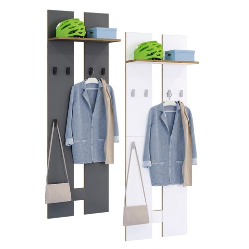 4051814444463 - Holz Garderoben-Set Dielenmöbel Maße pro Paneel H 170 x B 57 x T 20 cm pro Paneel 4 Haken praktische Hutablage - Salia L