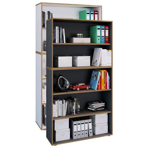 4051814444753 - Holzregal stehend platzsparender Aktenschrank Maße ca B 100 x H 183 x T 33 cm Elegantes Regal Büroregal – Salia 5fach B 100 cm 4051814444753 - Holzregal stehend platzsparender Aktenschrank Maße ca B 100 x H 183 x T 33 cm Elegantes Regal Büroregal – Salia 5fach B 100 cm