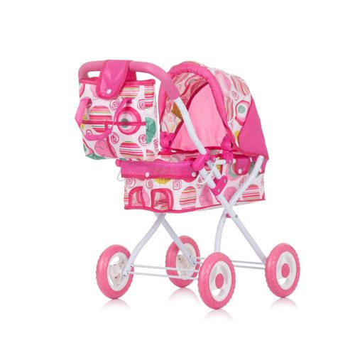 3800931060428 - Puppenwagen Emily Tasche Sonnendach verstellbar zusammenklappbar rosa pink