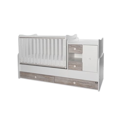 3800166107356 - Babybett Jugendbett 3 in 1 Mini Max umbaubar für 2 Kinder gleichzeitig weiß grau 3800166107356 - Babybett Jugendbett 3 in 1 Mini Max umbaubar für 2 Kinder gleichzeitig weiß grau