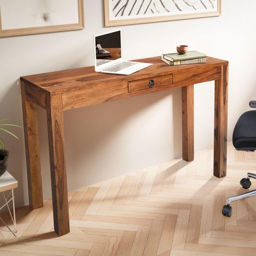 4251757722417 - Schreibtisch 118x40x76 cm Sheesham Massivholz Computertisch mit Schublade Homeoffice Bürotisch Massiv Schmal Platzsparend Holztisch Laptoptisch 4251757722417 - Schreibtisch 118x40x76 cm Sheesham Massivholz Computertisch mit Schublade Homeoffice Bürotisch Massiv Schmal Platzsparend Holztisch Laptoptisch