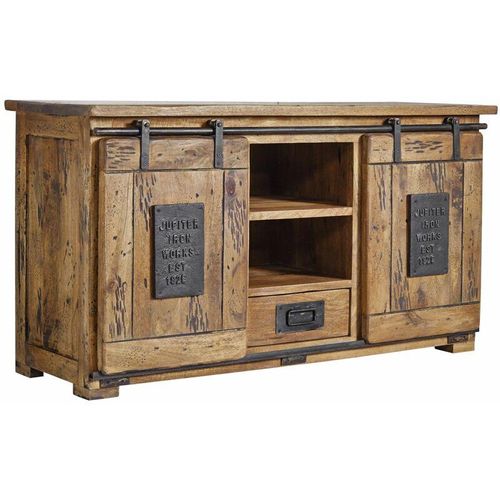 4251213535940 - Massivmoebel24 - Sideboard Mango 128x45x70 natur lackiert railway 102 - natur