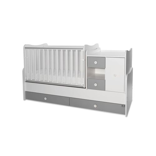 3800166104980 - Babybett Jugendbett 3 in 1 Mini Max umbaubar für 2 Kinder gleichzeitig weiß dunkelgrau 3800166104980 - Babybett Jugendbett 3 in 1 Mini Max umbaubar für 2 Kinder gleichzeitig weiß dunkelgrau