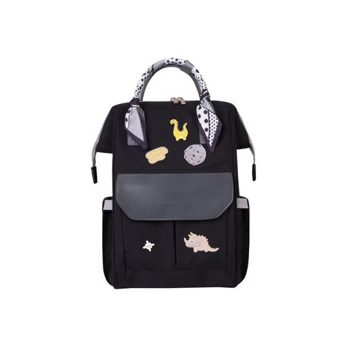 3800171210119 - Kikkaboo Wickeltasche Myla Rucksack Träger einstellbar abnehmbare Abzeichen Dino schwarz 3800171210119 - Kikkaboo Wickeltasche Myla Rucksack Träger einstellbar abnehmbare Abzeichen Dino schwarz