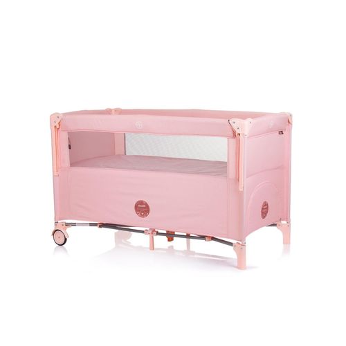 3800931057299 - Reisebett Relax Leinen 2 Ebenen Tasche Reißverschluss Räder faltbar pink