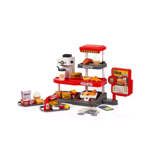 3800931061500 - Spielzeug Schnellrestaurant 71-teilig Burger Pommes Kaffeemaschine rot 3800931061500 - Spielzeug Schnellrestaurant 71-teilig Burger Pommes Kaffeemaschine rot