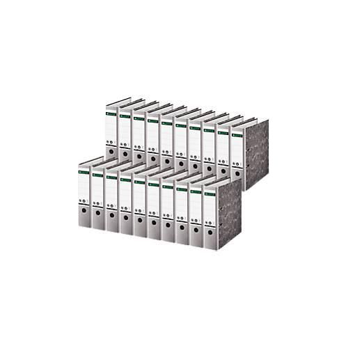 4002432489701 - Ordner LEITZ® 1080 DIN A4 Rückenbreite 80 mm Griffloch geklebtes Rückenschild klimaneutral Hartpappe 20 Stück grau 4002432489701 - Ordner LEITZ® 1080 DIN A4 Rückenbreite 80 mm Griffloch geklebtes Rückenschild klimaneutral Hartpappe 20 Stück grau