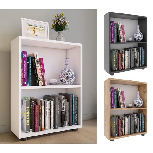 4051814420177 - Aktenregal Holzregal stehend platzsparender Aktenschrank Maße ca H 72 x B 55 x T 20 cm Elegantes Regal Büroregal ¿ Bulas 2 Fächer Gr 55 weiß B55cm H72cm T20cm Holzwerkstoff Holz Spanplatte Regale