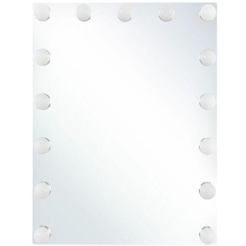 4251682221030 - Beliani - Badspiegel Transparent 40 x 50 cm Eisen mit LED-Beleuchtung Rechteckig Modern