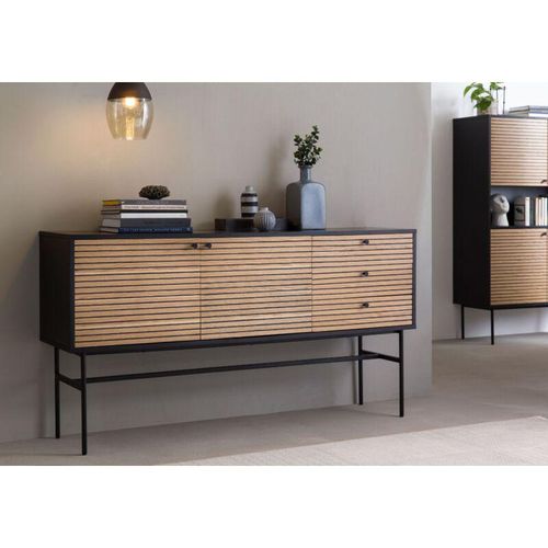 4251744808834 - Dynamic24 - Sideboard Schwarz Eiche Echtholzfurnier 395875