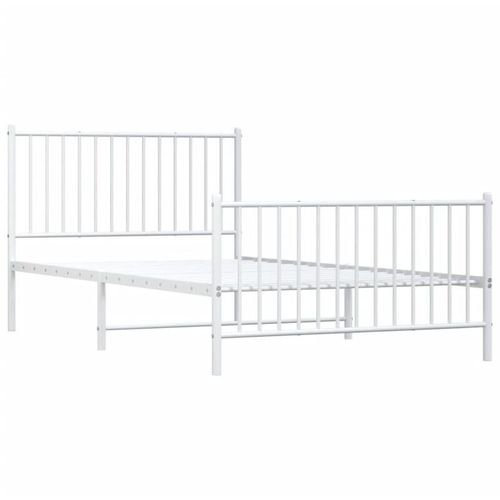 8720845721879 - Bettgestell，Schlafzimmerbett mit Kopf- und Fußteil Metall Weiß 107x203 cm vidaXL