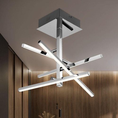 9003348157222 - Deckenleuchte Deckenlampe Wohnzimmer chrom in quadratischem Design mit verstellbaren Stäben Metall Acryl 4x LED 4x 4 Watt 4x 320 lm warmweiß LxBxH