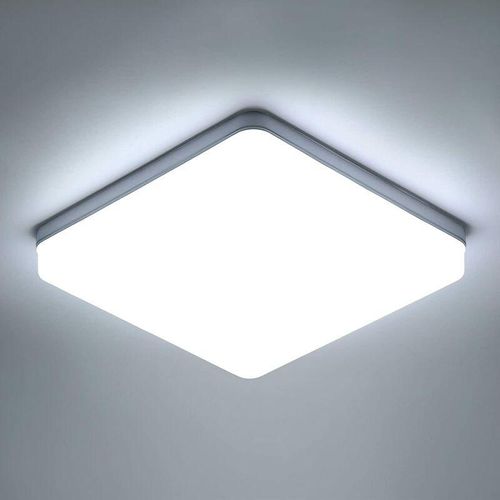 0699997339875 - Goeco - led Deckenleuchte Kaltweiß 6000K Quadrat 23x23cm Deckenleuchte für Badezimmer Wasserdicht IP54 Für Bad Schlafzimmer Wohnzimmer Küche