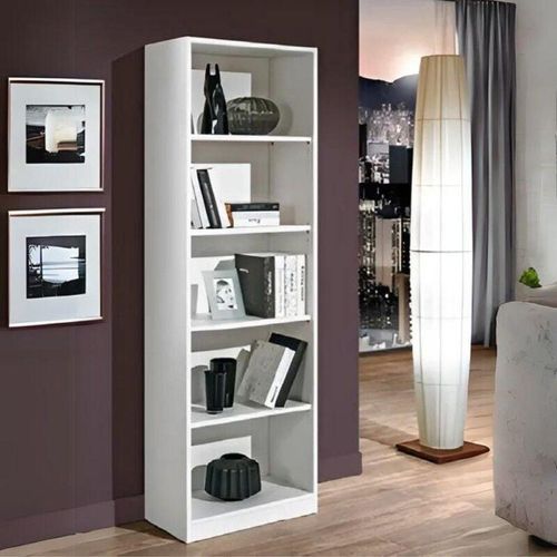 0711709076394 - Toscohome - Lärche weiß Bücherregal mit 5 Böden 60x186H cm - Indiana