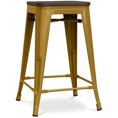 5056665746352 - Privatefloor - Barhocker - Industriedesign - Holz & Stahl - 60cm -Stylix Gold - Stahl Metall Holz Holz - Gold 5056665746352 - Privatefloor - Barhocker - Industriedesign - Holz & Stahl - 60cm -Stylix Gold - Stahl Metall Holz Holz - Gold