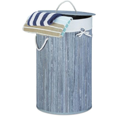 4052025961886 - Relaxdays Wäschekorb Bambus faltbare Wäschetonne mit Deckel Volumen 70 Liter Wäschesack Baumwolle rund Ø 41 cm grau 4052025961886 - Relaxdays Wäschekorb Bambus faltbare Wäschetonne mit Deckel Volumen 70 Liter Wäschesack Baumwolle rund Ø 41 cm grau