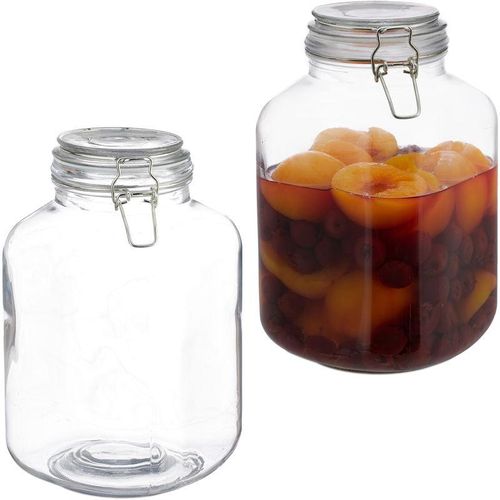 4052025296513 - Relaxdays - 2 x 3 Liter Einmachglas zum Konservieren Gastro Bügelverschluss Gummiring luftdicht xxl Einweckglas klar