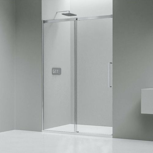 0685717197160 - - Nischendusche mit Schiebetür Soft-Close DX906 flex Chrom - 8 mm Nano Echtglas - Breite wählbar 1600mm