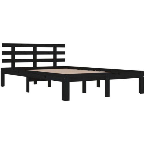 8720286997239 - Bonnevie - MassivholzbettSchlafzimmerbettDoppelbett Schwarz 200x200 cm vidaXL