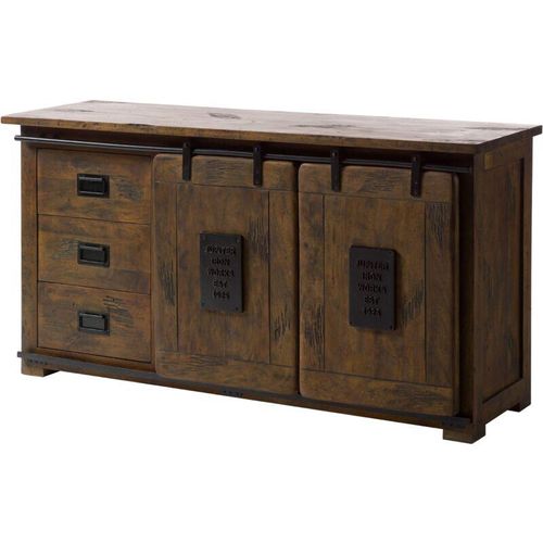 4251213588984 - Massivmoebel24 - Sideboard Mango 150x45x80 braun lackiert railway 400 - braun