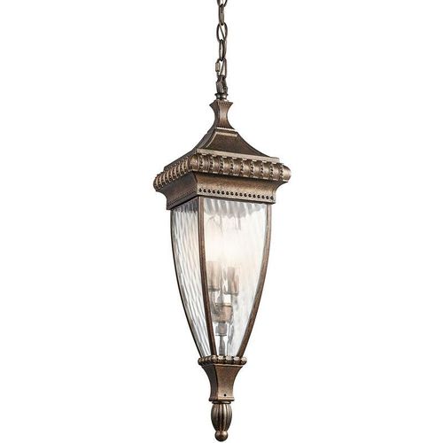 5024005241218 - Kichler KL-VENETIAN8-M Hängeleuchte Venetian Rain 2xE14 60W IP23 Metall Bronze gebürstet Regenglas H70-190cm Ø184cm dimmbar höhenverstellbar