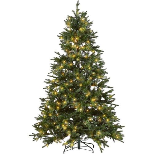 4251682289047 - Beliani - Künstlicher Weihnachtsbaum Grün 210 cm mit led Beleuchtung Lichterkette Weihnachtsdeko Weihnachten