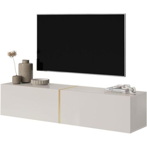 5905386048064 - Selsey - bisira - TV-Möbel 140 cm graubeige mit goldener Einlage