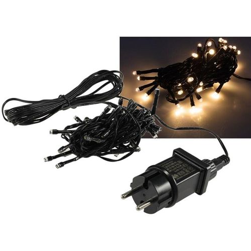 4250416328540 - - led Lichterkette Aussen 4 Meter mit 40 LEDs Schwarzes Kabel Spritzwassergeschützt IP44 Warmweiß