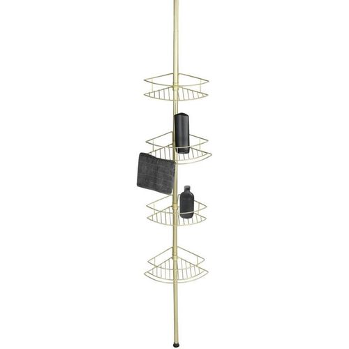 4008838320198 - Teleskopregal WENKO Dolcedo Regale Gr B H T 31 cm x 275 cm x 23 cm goldfarben (gold) Eckregal mit 4 Ablagen höhenverstellbar 65-275 cm