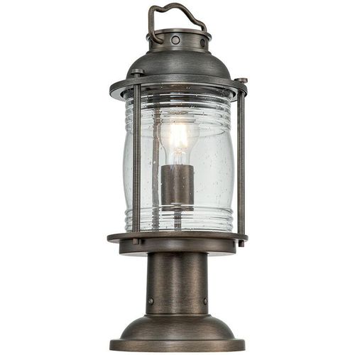 5024005000143 - KL-ASHLANDBAY3-M-BU Sockelleuchte Ashland Bay E27 40W IP44 Messing Aluminium Glas klar Bronze brüniert B193cm Ø193cm - Kichler