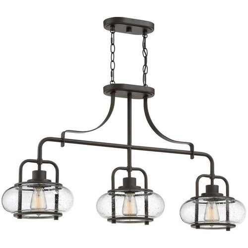 5024005597216 - Qz-trilogy-isle-oz Hängeleuchte Trilogy E27 40W Stahl Glas Altbronze L254cm B965cm Ø965cm dimmbar höhenverstellbar - Quoizel