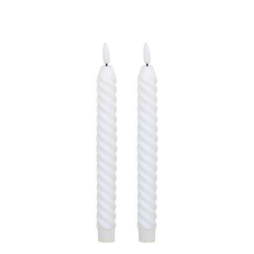 5712750342440 - Chic Antique Stabkerze LED gedreht 2er H245 Ø 2 cm weiß 5712750342440 - Chic Antique Stabkerze LED gedreht 2er H245 Ø 2 cm weiß