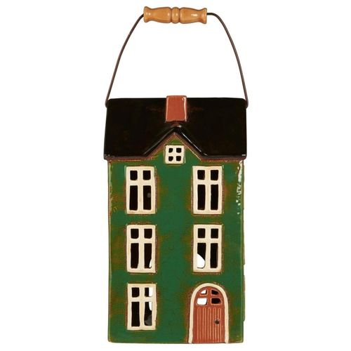 5709898371265 - Keramik Haus für Stumpenkerze Nyhavn mit Holzgriff 172 x 13 x 31 cm grün 5709898371265 - Keramik Haus für Stumpenkerze Nyhavn mit Holzgriff 172 x 13 x 31 cm grün