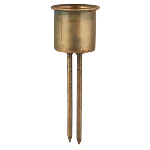 5709898368043 - Kerzenhalter mit Spieß für Stabkerze Ø 22 cm Höhe 75 Ø 25 cm messing