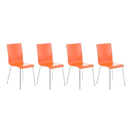 4251380487516 - 4er-Set Wartezimmerstuhl PEPE mit ergonomisch geformten Holzsitz und Metallgestell I 4x Konferenzstuhl In verschiedenen Farben erhältlich