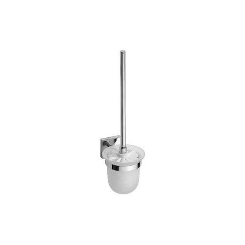 4250657517376 - Brillantbad META WC-Garnitur Glasbehälter weisse Bürste Messing Chrom poliert für Bad & WC >> zum Bohren oder Kleben* 4250657517376 - Brillantbad META WC-Garnitur Glasbehälter weisse Bürste Messing Chrom poliert für Bad & WC >> zum Bohren oder Kleben*