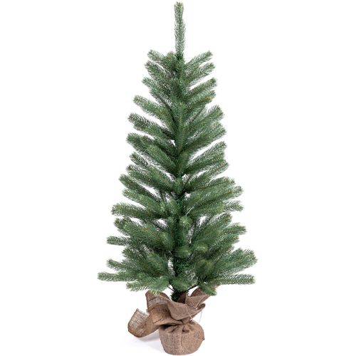 4028998048053 - Künstlicher Weihnachtsbaum IC WINTERWORLD Tannenbaum künstlicher Christbaum Weihnachtsbäume Gr Höhe 120 cm bis grün (grün natur) Künstliche Weihnachtsbäume Weihnachtsdeko mit Jutebeutel um den Betonfuß