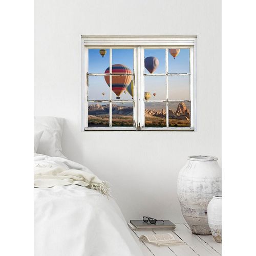 4049009359890 - Wandsticker QUEENCE Heißluftballons Wandtattoos Gr B H T 40 cm x 60 cm x 01 cm Geographie bunt Wandtattoos und Wandsticker