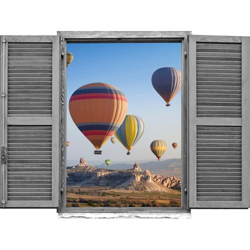 4049009360353 - Wandtattoo QUEENCE Heißluftballons Wandtattoos Gr B H T 80 cm x 60 cm x 01 cm Geographie bunt Wandtattoos und Wandsticker