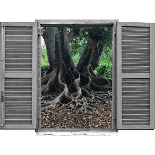 4049009067795 - Wandtattoo QUEENCE Baumwurzeln Wandtattoos Gr B H T 80 cm x 60 cm x 01 cm Natur grün Wandtattoos Natur
