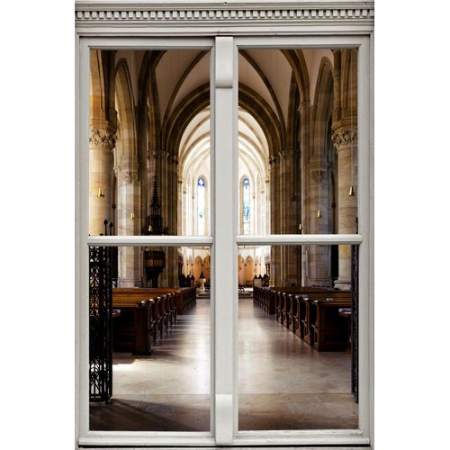 4049009359715 - Wandsticker QUEENCE Kirche Wandtattoos Gr B H T 40 cm x 60 cm x 01 cm Geographie braun Wandtattoos und Wandsticker